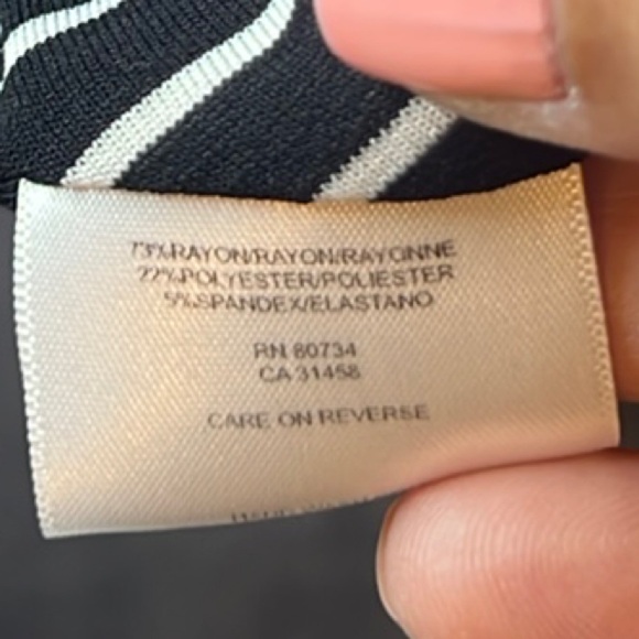 BCBGMaxAzria Black and White Striped Sleeveless Racerback Dress size Medium - Picture 10 of 10